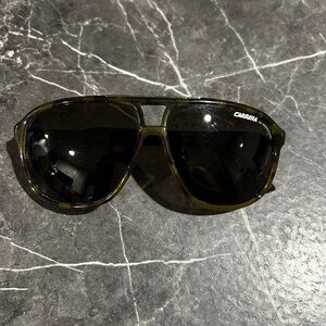 Carrera Brown Aviator Sunglasses with Black Lenses